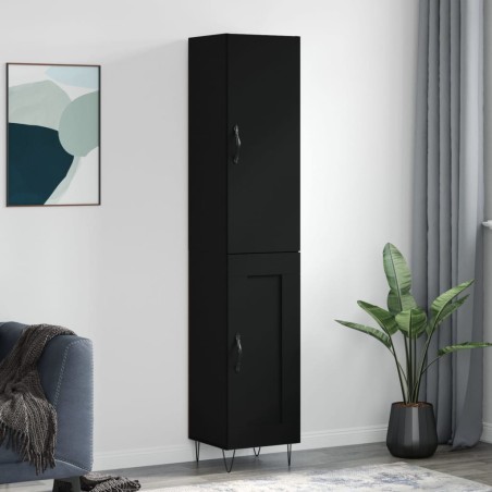 vidaXL Highboard Schwarz 34,5x34x180 cm Holzwerkstoff