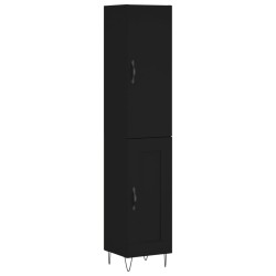 vidaXL Highboard Schwarz 34,5x34x180 cm Holzwerkstoff