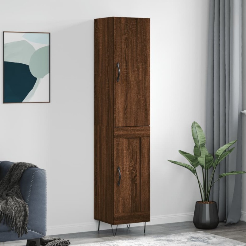 vidaXL Highboard Braun Eichen-Optik 34,5x34x180 cm Holzwerkstoff vidaXL Highboard Braun Eichen-Optik 34,5x34x180 cm Holzwerkstoff