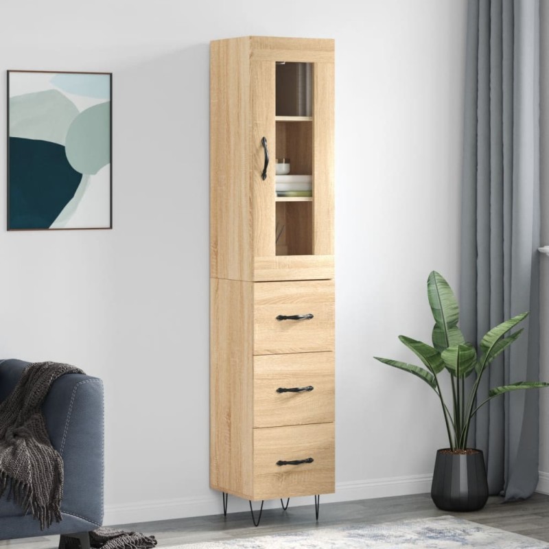 vidaXL Highboard Sonoma-Eiche 34,5x34x180 cm Holzwerkstoff vidaXL Highboard Sonoma-Eiche 34,5x34x180 cm Holzwerkstoff