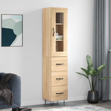 vidaXL Highboard Sonoma-Eiche 34,5x34x180 cm Holzwerkstoff