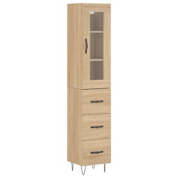 vidaXL Highboard Sonoma-Eiche 34,5x34x180 cm Holzwerkstoff