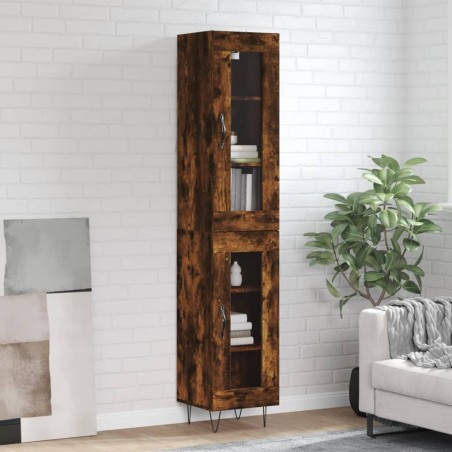 vidaXL Highboard Räuchereiche 34,5x34x180 cm Holzwerkstoff