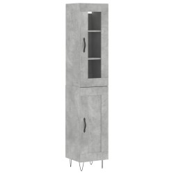 vidaXL Highboard Betongrau 34,5x34x180 cm Holzwerkstoff