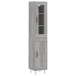 vidaXL Highboard Grau Sonoma 34,5x34x180 cm Holzwerkstoff