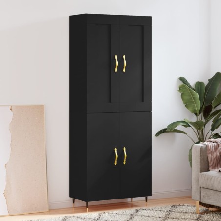 vidaXL Highboard Schwarz 69,5x34x180 cm Holzwerkstoff