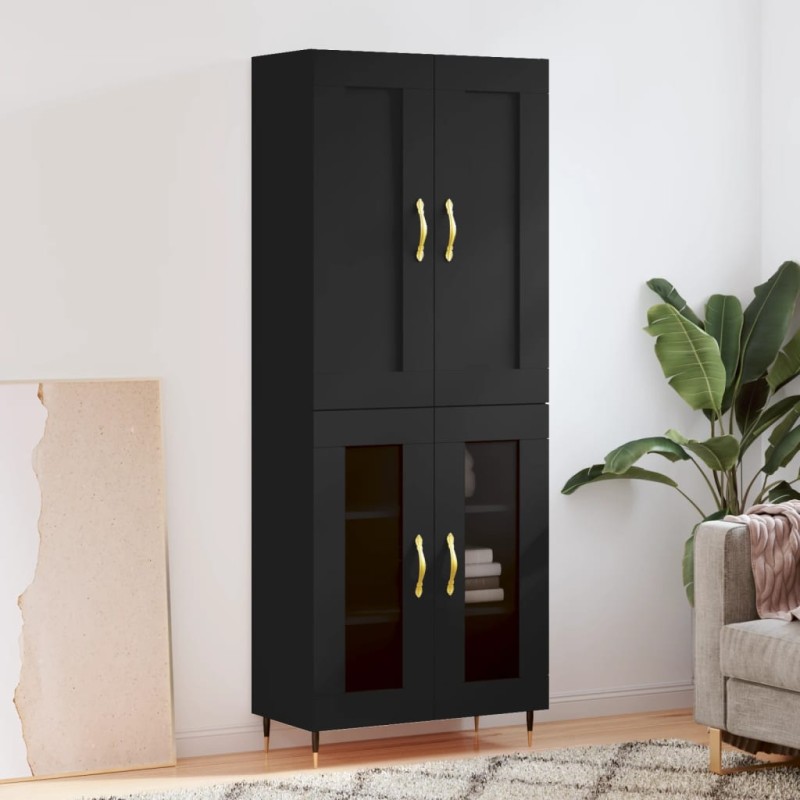 vidaXL Highboard Schwarz 69,5x34x180 cm Holzwerkstoff vidaXL Highboard Schwarz 69,5x34x180 cm Holzwerkstoff