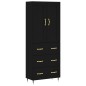vidaXL Highboard Schwarz 69,5x34x180 cm Holzwerkstoff vidaXL Highboard Schwarz 69,5x34x180 cm Holzwerkstoff