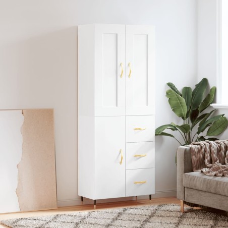 vidaXL Highboard Weiß 69,5x34x180 cm Holzwerkstoff