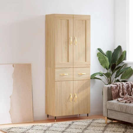 vidaXL Highboard Sonoma-Eiche 69,5x34x180 cm Holzwerkstoff