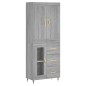 vidaXL Highboard Grau Sonoma 69,5x34x180 cm Holzwerkstoff vidaXL Highboard Grau Sonoma 69,5x34x180 cm Holzwerkstoff