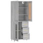 vidaXL Highboard Grau Sonoma 69,5x34x180 cm Holzwerkstoff vidaXL Highboard Grau Sonoma 69,5x34x180 cm Holzwerkstoff