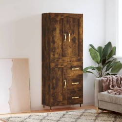 vidaXL Highboard Räuchereiche 69,5x34x180 cm Holzwerkstoff