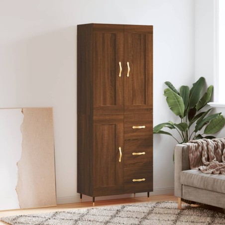 vidaXL Highboard Braun Eichen-Optik 69,5x34x180 cm Holzwerkstoff