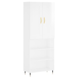vidaXL Highboard Hochglanz-Weiß 69,5x34x180 cm Holzwerkstoff