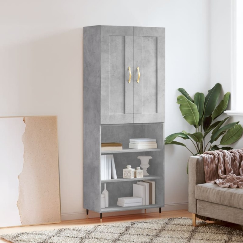 vidaXL Highboard Betongrau 69,5x34x180 cm Holzwerkstoff vidaXL Highboard Betongrau 69,5x34x180 cm Holzwerkstoff