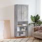 vidaXL Highboard Betongrau 69,5x34x180 cm Holzwerkstoff vidaXL Highboard Betongrau 69,5x34x180 cm Holzwerkstoff