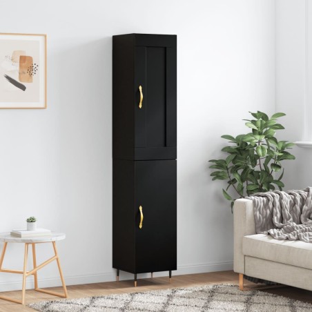 vidaXL Highboard Schwarz 34,5x34x180 cm Holzwerkstoff