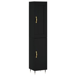 vidaXL Highboard Schwarz 34,5x34x180 cm Holzwerkstoff