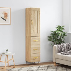 vidaXL Highboard Sonoma-Eiche 34,5x34x180 cm Holzwerkstoff