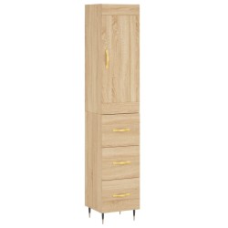 vidaXL Highboard Sonoma-Eiche 34,5x34x180 cm Holzwerkstoff