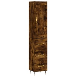 vidaXL Highboard Räuchereiche 34,5x34x180 cm Holzwerkstoff