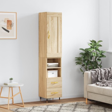 vidaXL Highboard Sonoma-Eiche 34,5x34x180 cm Holzwerkstoff