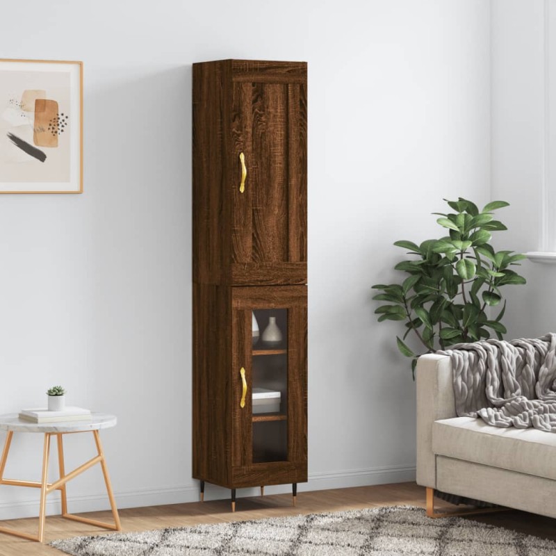 vidaXL Highboard Braun Eichen-Optik 34,5x34x180 cm Holzwerkstoff vidaXL Highboard Braun Eichen-Optik 34,5x34x180 cm Holzwerkstoff