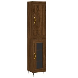 vidaXL Highboard Braun Eichen-Optik 34,5x34x180 cm Holzwerkstoff