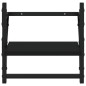 vidaXL Wandregale mit Stangen 2 Stk. Schwarz 30x25x30 cm