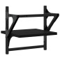 vidaXL Wandregale mit Stangen 2 Stk. Schwarz 30x25x30 cm