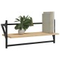 vidaXL Wandregale mit Stangen 2 Stk. Sonoma-Eiche 65x25x30 cm vidaXL Wandregale mit Stangen 2 Stk. Sonoma-Eiche 65x25x30 cm