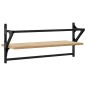 vidaXL Wandregale mit Stangen 2 Stk. Sonoma-Eiche 65x25x30 cm vidaXL Wandregale mit Stangen 2 Stk. Sonoma-Eiche 65x25x30 cm