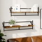 vidaXL Wandregale mit Stangen 2 Stk. Räuchereiche 100x25x30 cm vidaXL Wandregale mit Stangen 2 Stk. Räuchereiche 100x25x30 cm