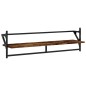 vidaXL Wandregale mit Stangen 2 Stk. Räuchereiche 100x25x30 cm vidaXL Wandregale mit Stangen 2 Stk. Räuchereiche 100x25x30 cm