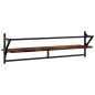 vidaXL Wandregale mit Stangen 2 Stk. Räuchereiche 100x25x30 cm vidaXL Wandregale mit Stangen 2 Stk. Räuchereiche 100x25x30 cm