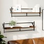 vidaXL Wandregale mit Stangen 2 Stk. Braun Eichen-Optik 100x25x30 cm vidaXL Wandregale mit Stangen 2 Stk. Braun Eichen-Optik 100x25x30 cm
