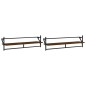 vidaXL Wandregale mit Stangen 2 Stk. Braun Eichen-Optik 100x25x30 cm vidaXL Wandregale mit Stangen 2 Stk. Braun Eichen-Optik 100x25x30 cm
