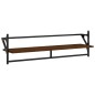 vidaXL Wandregale mit Stangen 2 Stk. Braun Eichen-Optik 100x25x30 cm vidaXL Wandregale mit Stangen 2 Stk. Braun Eichen-Optik 100x25x30 cm