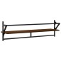 vidaXL Wandregale mit Stangen 2 Stk. Braun Eichen-Optik 100x25x30 cm vidaXL Wandregale mit Stangen 2 Stk. Braun Eichen-Optik 100x25x30 cm