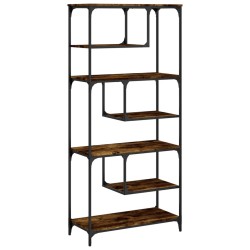 vidaXL Bücherregal Räuchereiche 81x36x176 cm Holzwerkstoff