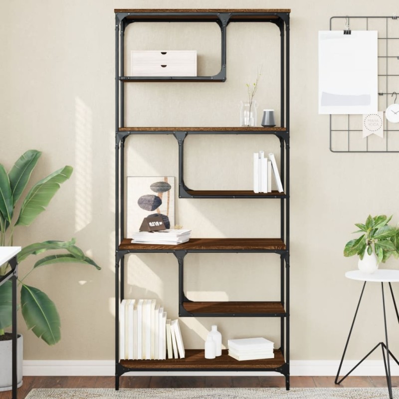 vidaXL Bücherregal Braun Eichen-Optik 81x36x176 cm Holzwerkstoff vidaXL Bücherregal Braun Eichen-Optik 81x36x176 cm Holzwerkstoff