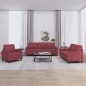 vidaXL 3-tlg. Sofagarnitur mit Kissen Weinrot Stoff vidaXL 3-tlg. Sofagarnitur mit Kissen Weinrot Stoff