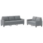 vidaXL 2-tlg. Sofagarnitur mit Kissen Hellgrau Stoff vidaXL 2-tlg. Sofagarnitur mit Kissen Hellgrau Stoff