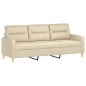 vidaXL 3-tlg. Sofagarnitur mit Kissen Creme Stoff vidaXL 3-tlg. Sofagarnitur mit Kissen Creme Stoff