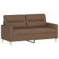 vidaXL 2-tlg. Sofagarnitur mit Kissen Braun Stoff vidaXL 2-tlg. Sofagarnitur mit Kissen Braun Stoff