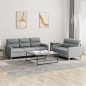 vidaXL 2-tlg. Sofagarnitur mit Kissen Hellgrau Stoff vidaXL 2-tlg. Sofagarnitur mit Kissen Hellgrau Stoff