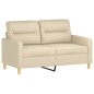 vidaXL 2-tlg. Sofagarnitur mit Kissen Creme Stoff vidaXL 2-tlg. Sofagarnitur mit Kissen Creme Stoff