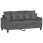 vidaXL 2-tlg. Sofagarnitur mit Kissen Dunkelgrau Stoff vidaXL 2-tlg. Sofagarnitur mit Kissen Dunkelgrau Stoff