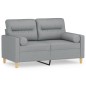 vidaXL 2-Sitzer-Sofa mit Zierkissen Hellgrau 120 cm Stoff vidaXL 2-Sitzer-Sofa mit Zierkissen Hellgrau 120 cm Stoff